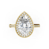 Pear Cut Lab Grown Diamond Halo Engagement Ring