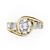 Unique Five-Stone Oval And Round Diamond Ring