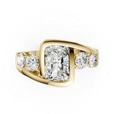 Unique Five-Stone Radiant And Round Diamond Ring
