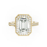 Emerald Cut Lab Grown Diamond Halo Engagement Ring