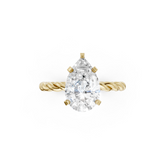 Pear Diamond Twisted Shank Ring