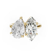 Toi et Moi Pear And Marquise Cut Engagement Ring