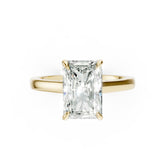 Radiant Diamond Solitaire With Under-Halo & Bridge Accents