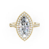 Marquise Cut Lab Grown Diamond Halo Engagement Ring