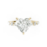Heart Cut Diamond Alternating Round And Marquise Engagement Ring
