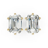 Emerald Brilliant Cut Diamond Stud Earrings