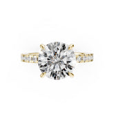 Round Diamond With Under-Halo Settings Ring
