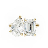 Toi et Moi Pear And Emerald Cut Engagement Ring