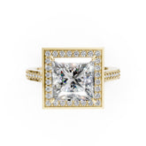 Princess Cut Lab Grown Diamond Halo Engagement Ring