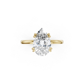 Double Prong Pear Solitaire Ring
