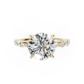 Round Cut Diamond Alternating Round And Marquise Engagement Ring
