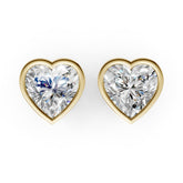 Heart Cut Lab Grown Diamond Bezel Set Stud Earring
