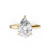Pear Diamond Solitaire With Under-Halo & Bridge Accents