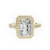 Radiant Cut Lab Grown Diamond Halo Engagement Ring