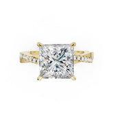 Princess Cut Diamond Twisted Anniversary Ring With Pave Band