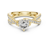 Round Brilliant Cut Diamond Twisted Anniversary Ring