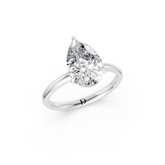 Pear Diamond Hidden Halo Ring