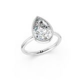 Pear Solitaire Bezel Ring