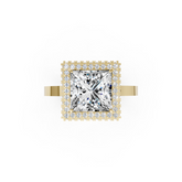 Princess Diamond Double Halo Ring