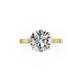 Round Solitaire Cathedral Shank Ring