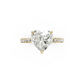 Heart Cut Hidden Halo Pave Set Ring