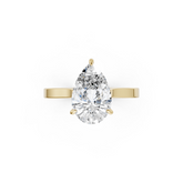 Pear Solitaire Cathedral Shank Ring