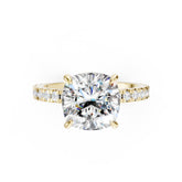 Cushion Diamond With Hidden Halo Anniversary Ring