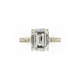 Emerald Cut Hidden Halo Pave Set Ring