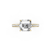 Asscher Cut Hidden Halo Pave Set Ring