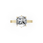 Cushion Solitaire Diamond Hidden Halo Ring