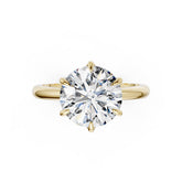Round Cut Solitaire Cathedral Set Ring With Six Prong