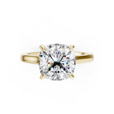 Cushion Diamond Solitaire With Under-Halo & Bridge Accents