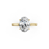 Oval Solitaire Cathedral Shank Ring