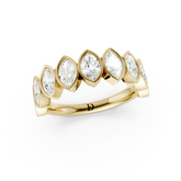 Bezel Set Marquise Diamond Half Eternity Band