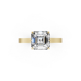 Asscher Solitaire Diamond Hidden Halo Ring