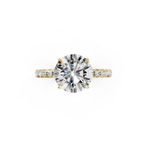 Round Cut Hidden Halo Pave Set Ring
