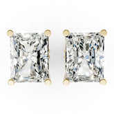 Radiant Cut Diamond Stud Earrings in Scalloped Basket Setting