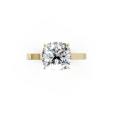 Cushion Solitaire Cathedral Shank Ring