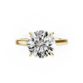 Round Diamond Solitaire With Under-Halo & Bridge Accents