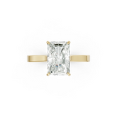 Radiant Solitaire Cathedral Shank Ring