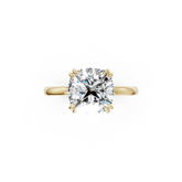 Double Prong Cushion Solitaire Ring
