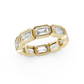 East West Emerald Bezel Set Full Eternity Band