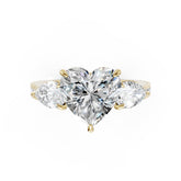 Heart Cut Lab Grown Diamond Three Stone Engagement Ring