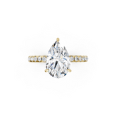 Pear Cut Hidden Halo Pave Set Ring