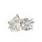 Toi et Moi Pear And Round Cut Engagement Ring