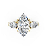 Marquise Cut Lab Grown Diamond Three Stone Engagement Ring