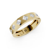 Flush Set Princess Cut Lab Grown Diamond Wedding Band