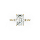 Radiant Cut Hidden Halo Pave Set Ring