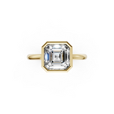 Asscher Solitaire Bezel Ring