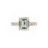 Emerald Diamond Shared Prong Engagement Ring